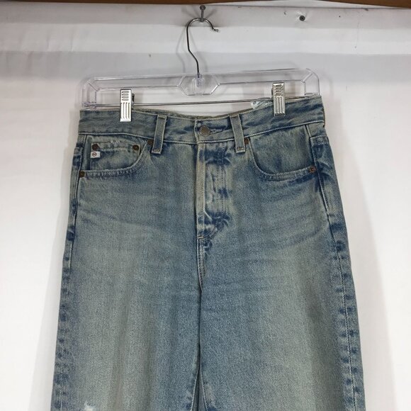 AG-ED ADRIANO GOLDSCHMIED - WOMEN'S 25 -BLUE DENIM 100% COTTON CUFFED HEM PANTS - Picture 2 of 10